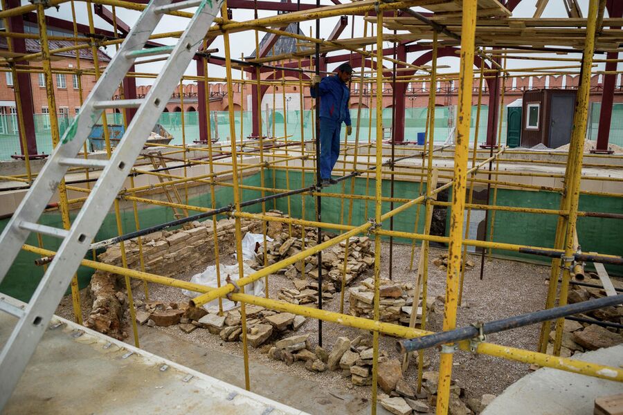 Сооружение археологического окна на территории Тульского кремля