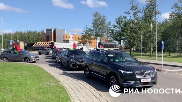Автопробег сторонников действующего президента Белоруссии Александра Лукашенко в  Минске