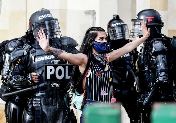 Акция протеста в Боготе, Колумбия