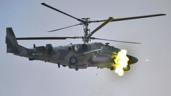 Ударный вертолет Ка-52 Аллигатор на командно-штабных учениях Кавказ-2020 