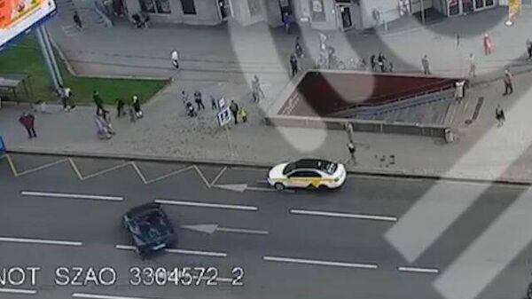 Кадры аварии с участием Ferrari в Москве
