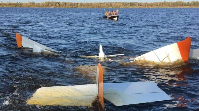 На месте падения легкомоторного самолета в Нижегородской области