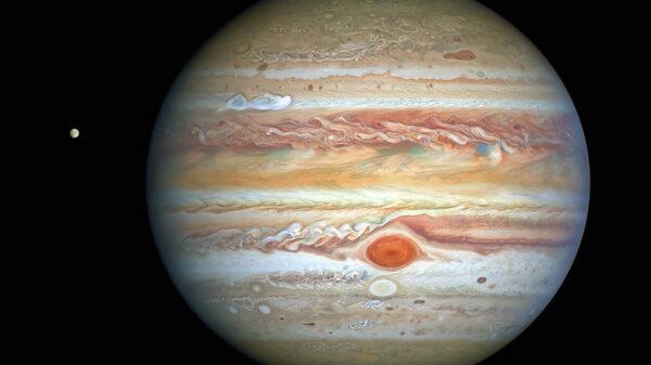 Юпитер сфотографированный космическим телескопом НАСА Хаббл 