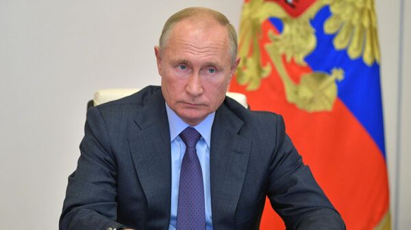 Президент РФ Владимир Путин в режиме видеоконференции проводит совещание о развитии и декриминализации лесного комплекса