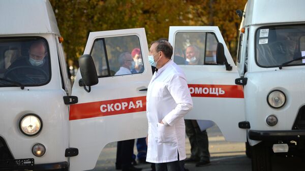 Передача машин скорой помощи в распоряжение больниц Свердловской области