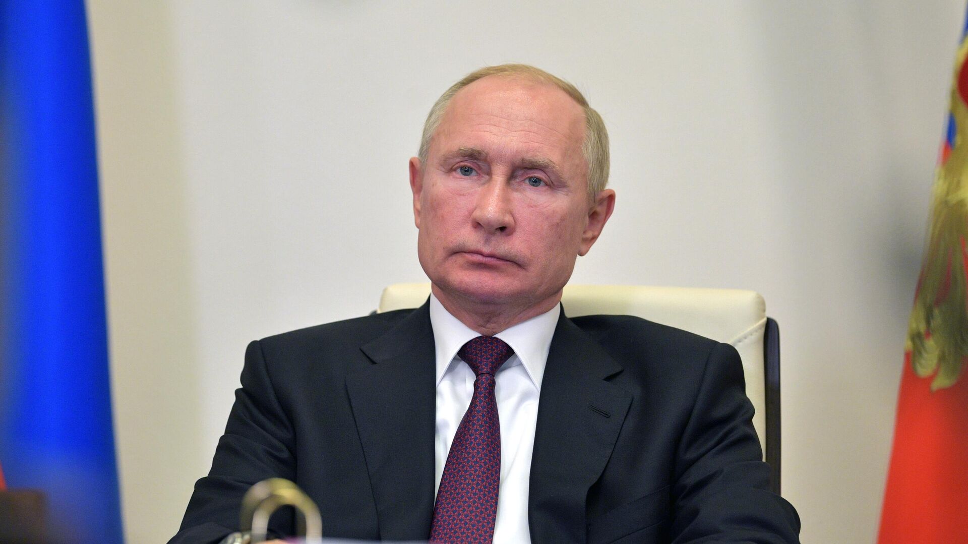 Президент РФ Владимир Путин во время видеоконференции - РИА Новости, 1920, 07.10.2020