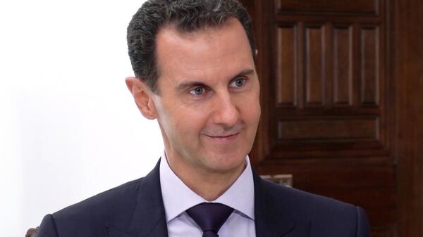 Президент Сирийской Арабской Республики Башар Асад  во время интервью информационному агентству РИА Новости