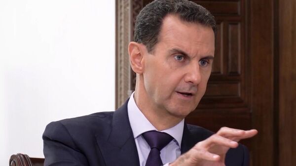 Президент Сирийской Арабской Республики Башар Асад во время интервью информационному агентству РИА Новости