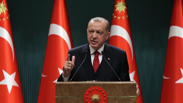 Президент Турции Реджеп Тайип Эрдоган в Анкаре 