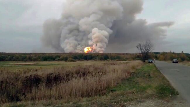 Взрывы на артиллерийском складе под Рязанью