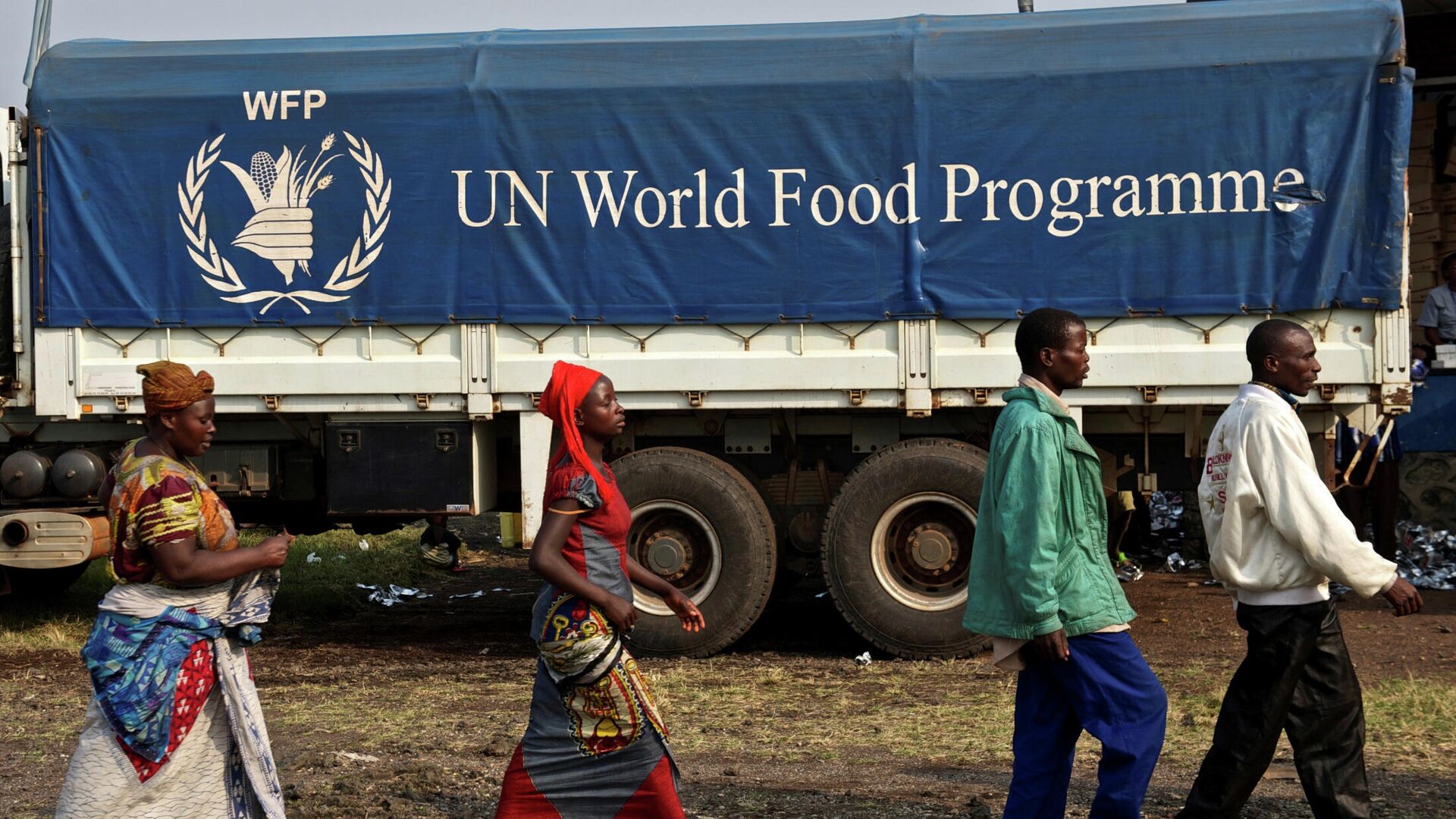 Логотип продовольственной программы ООН на грузовике в Конго - РИА Новости, 1920, 09.10.2020