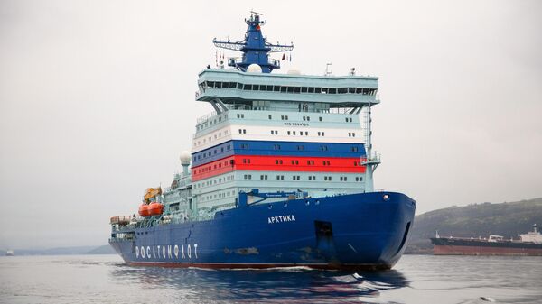 Прибытие атомного ледокола Арктика в порт Мурманска