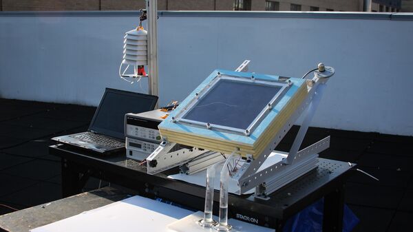 Двухступенчатая система сбора воды, установленная на крыше Массачусетского технологического института