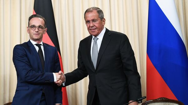 Министр иностранных дел РФ Сергей Лавров и министр иностранных дел Германии Хайко Маас во время встречи в Москве. 21 июль 2019