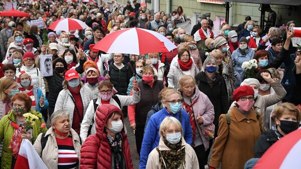Участники акции протестов пенсионеров в Минске