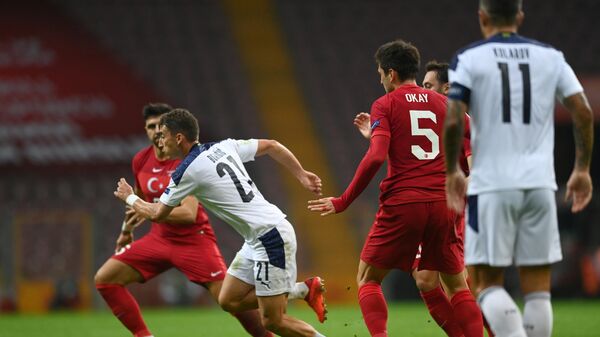 Игровой момент матча Турция - Сербия