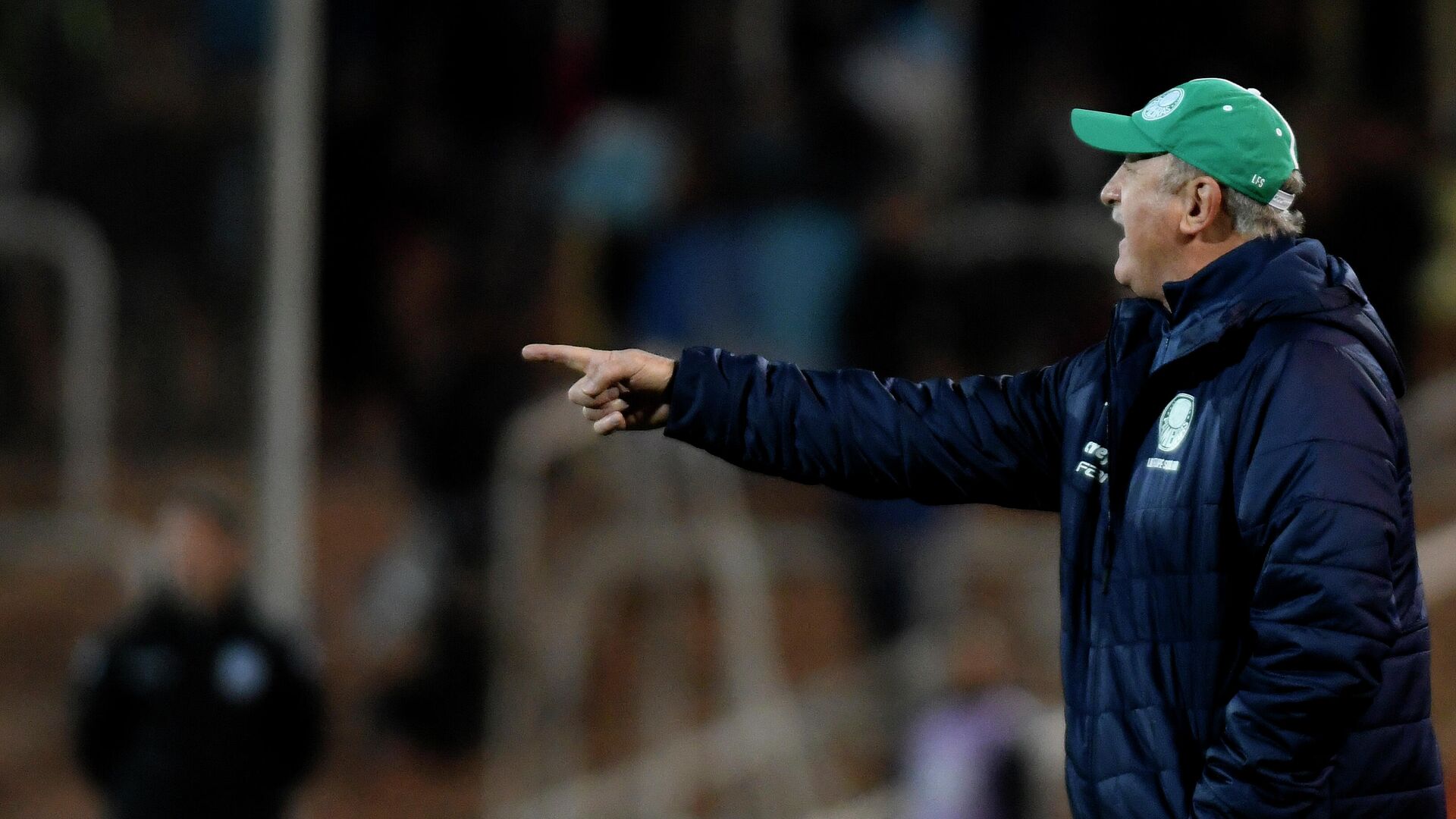 The coach of Brazilian team Palmeiras, Luiz Felipe Scolari, gives instructions during the Copa Libertadores football match against Argentina's Godoy Cruz, at the Malvinas Argentinas stadium in Mendoza, Argentina, on July 23, 2019. (Photo by Andres Larrovere / AFP) - РИА Новости, 1920, 16.10.2020