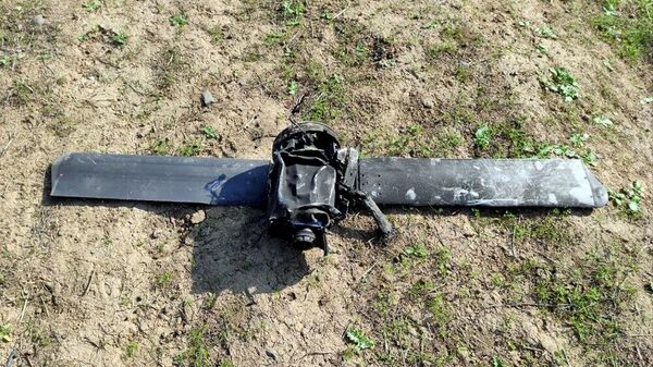 Обломки сбитого беспилотного летательного аппарата. Архивное фото
