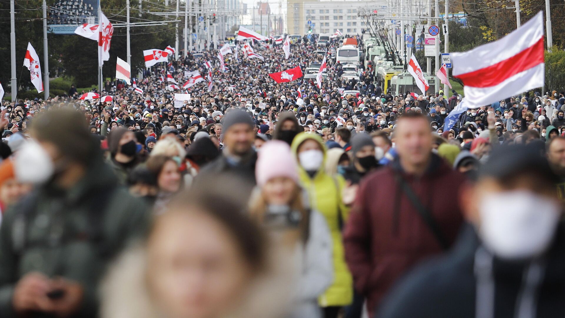 Участники акции протеста в Минске - РИА Новости, 1920, 20.10.2020