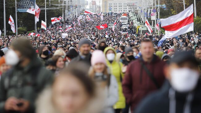 Участники акции протеста в Минске