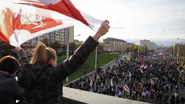 Участники акции протеста в Минске