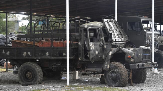 Трофейная военная техника в городе Барда