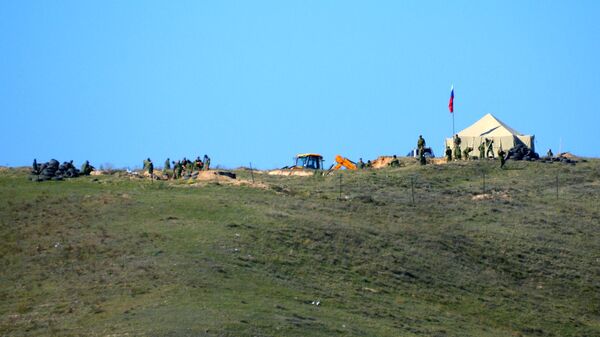 Наблюдательный пункт российских пограничников из военной базы в Гюмри в районе города Горис на юге Армении