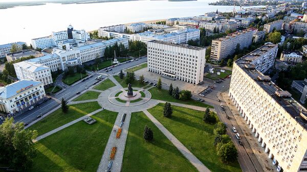 Вид на площадь Ленина в Архангельске