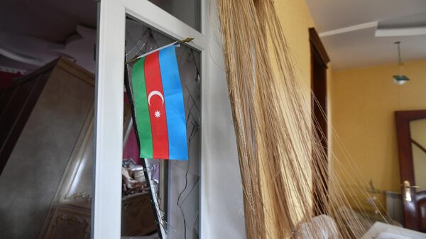 Последствия обстрела в селе Дуярли Тертерского района в Азербайджане