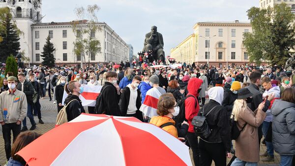 Участники акции протеста в Минске