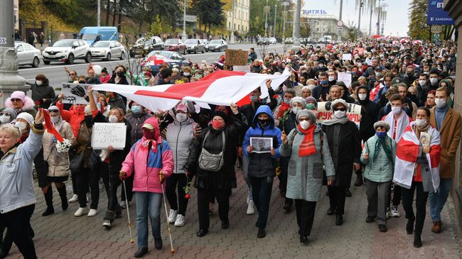 Участники акции протеста в Минске