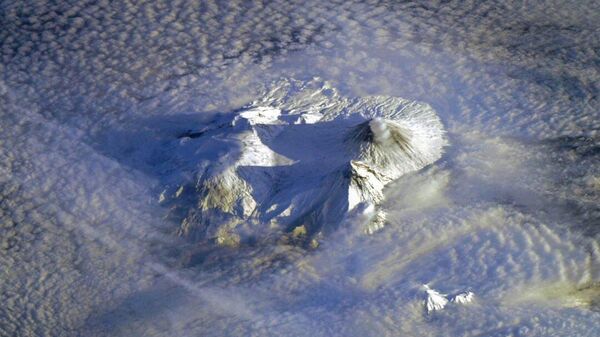 Вулканы Камчатки снятые с борта Международной космической станции