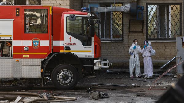 Последствия взрыва и возгорания в поликлинике 2-й городской больницы Челябинска