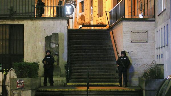 Полицейские возле синагоги в Вене после теракта
