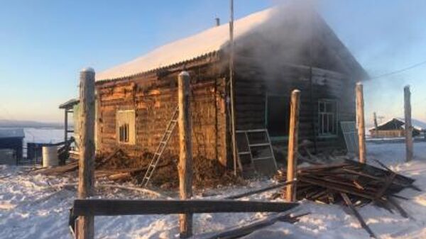 На месте пожара в Амгинском районе Якутии