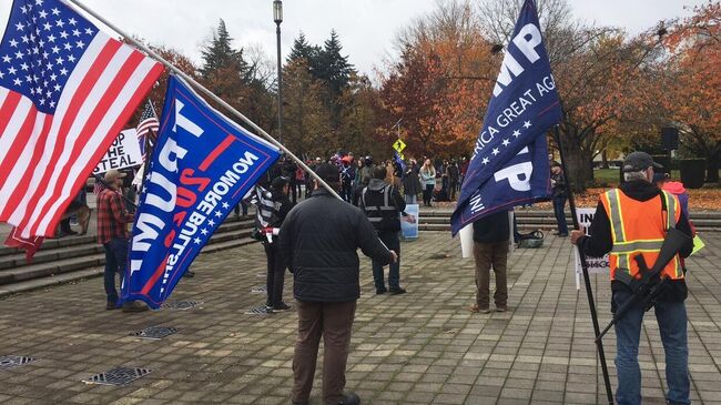 Митинг в поддержку действующего президента США Дональда Трампа в Салеме, столице штата Орегон