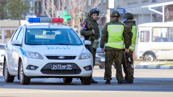 Патруль военной полиции на окраине Воронежа