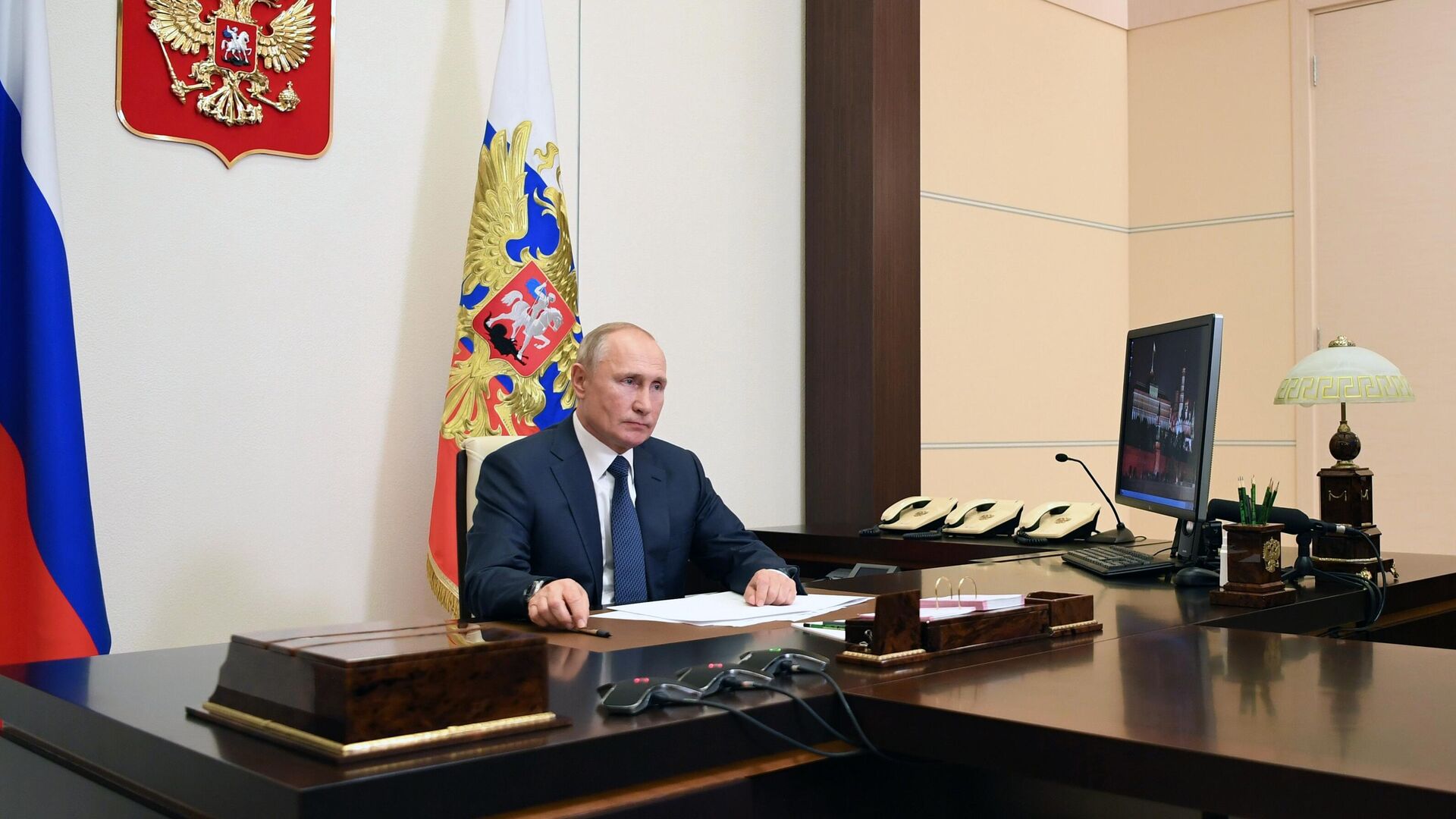 Президент РФ Владимир Путин во время заявления по поводу ситуции в Нагорном Карабахе - РИА Новости, 1920, 01.04.2021