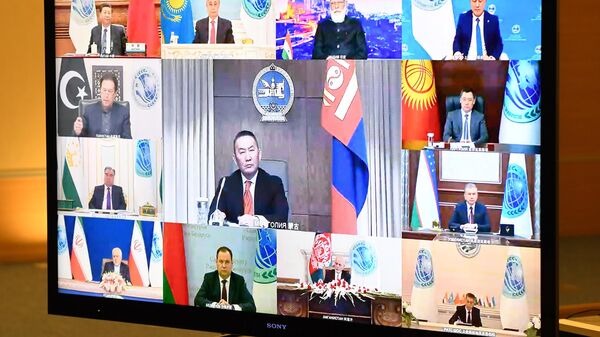 Участники заседания Совета глав государств - членов ШОС в режиме видеоконференции