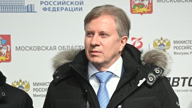 Министр транспорта РФ Виталий Савельев на церемонии запуска движения по самому длинному участку ЦКАД-3