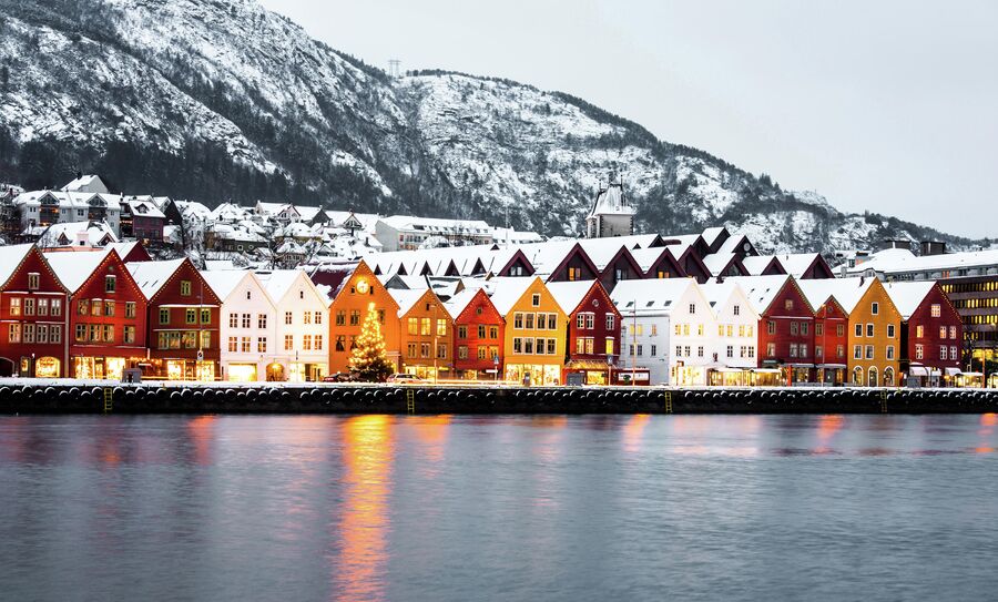 Берген на Рождество, Норвегия
