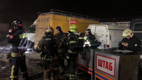 Пожар на складе в Леснорядском переулке в Москве