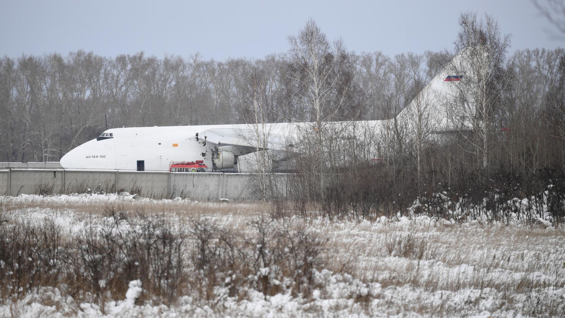 Самолет Ан-124 произвел вынужденную посадку из-за проблем с двигателем в новосибирском международном аэропорту Толмачево - РИА Новости, 1920, 13.11.2020