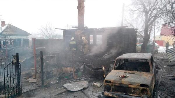 На месте пожара в селе Новомихайловка Новосибирской области