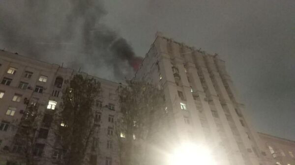 Пожар в Москве на набережной Тараса Шевченко, дом 1