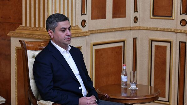 Председатель партии Родина Артур Ванецян во время встречи с президентом Армении
