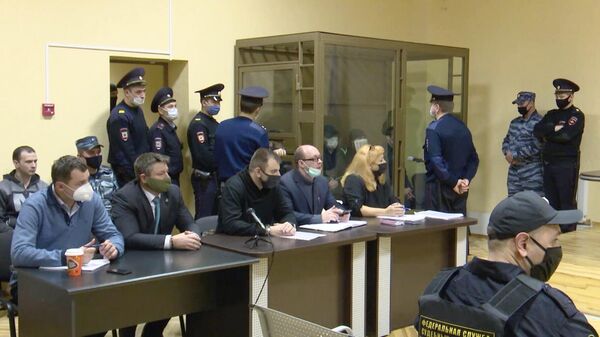 Заседание во Втором западном окружном военном суде в Воронеже, где выносится приговор в отношении обвиняемых в создании террористического сообщества