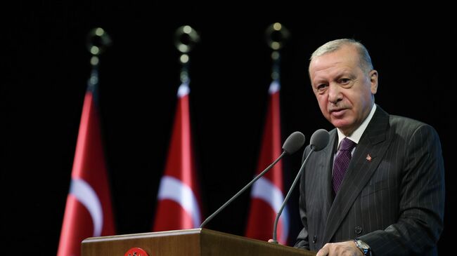 Президент Турции Реджеп Тайип Эрдоган в Анкаре 