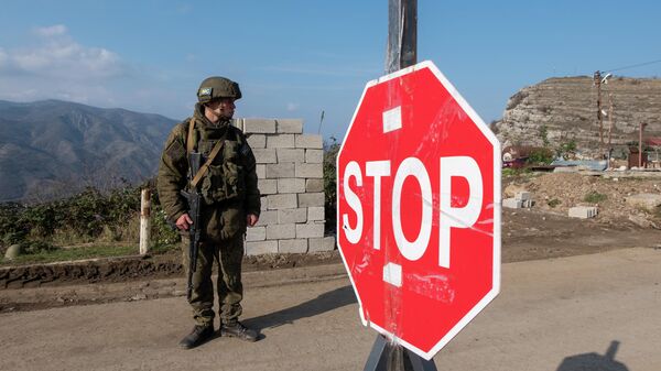 Блокпост российских миротворческих сил в Лачинском коридоре