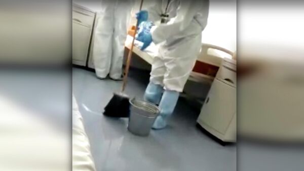 Кадр видео подтопления новой инфекционной больницы под Челябинском